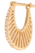 Flat Ray Size 2 Hoop Earrings, 18k Yellow Gold & Diamonds